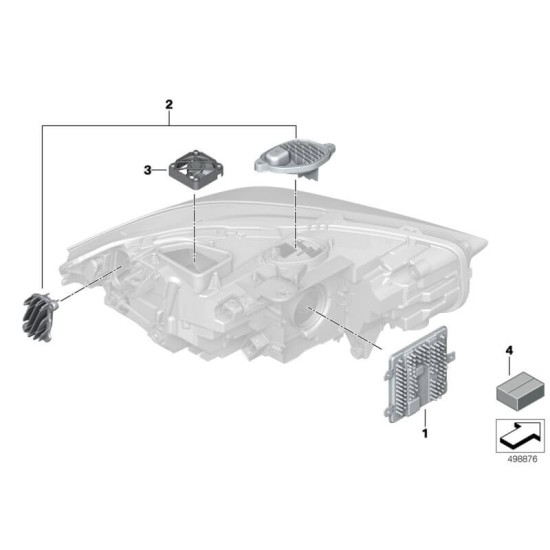 Модул за  ангелски очи (Голям ринг- вътрешен) BMW 1 F40, 2 Gran Coupe F44 10.18- 63119448115 B, 63119448116 B