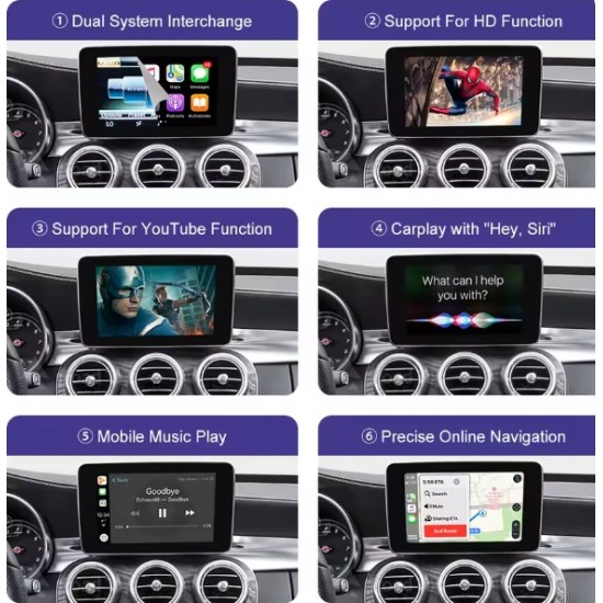 Безжичен Apple Carplay /Android Auto модул за Mercedes-benz с NTG5.0 и NTG5.1 