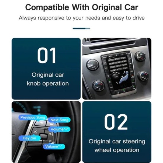 Безжичен Apple Carplay /Android Auto модул за Volvo XC60 V40 V40 2015-2018 7 инчов дисплей